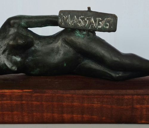 Parigi Claudio MassagesPatinated bronze sculpture with lost wax casting on woode&hellip;