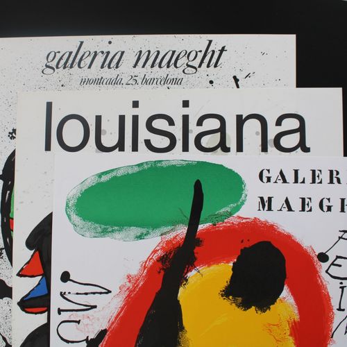 Null Juan MIRO (1893-1983), Lot de trois affiches d'exposition 
- Louisiana 9.11&hellip;