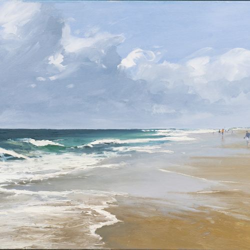 Ulf Petermann (Brunsbüttel 1950). Brandungsstudie - Sylt. Olio/tela, 45 x 60 cm,&hellip;