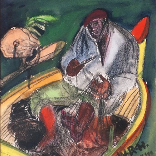 Willy Robert Huth (Erfurt 1890 - Berlin 1977). Fisherman on Hiddensee. 水粉画，16.5 &hellip;
