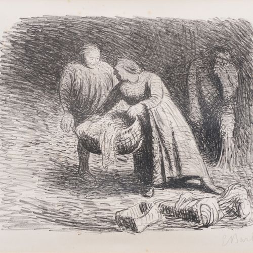 Ernst Barlach (Wedel/Holst. 1870 - Rostock 1938). The Cradle. Lithograph, 25 x 3&hellip;