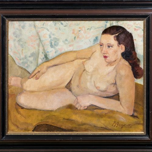 Bruno Beye (Magdeburg 1895 - Magdeburg 1976). Lying Nude. Oil/cardboard, 52 x 61&hellip;