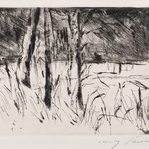 Lovis Corinth (Tapiau 1858 - Zandvoort 1925). Tiergarten in January. Punta seca,&hellip;
