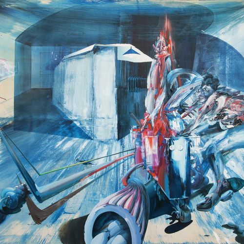 Michael Rittstein (Prag 1949). Pracka Tatramatka. Huile/toile, 200 x 250 cm, lo.&hellip;