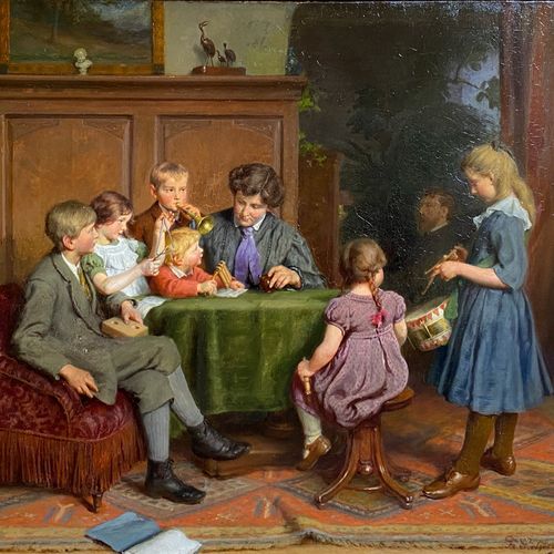 Felix Schlesinger (Lausanne 1833 - Hamburg 1910). Family of the artist making Mu&hellip;