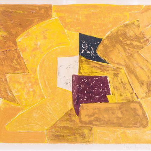 Serge Poliakoff (Moskau 1900 - Paris 1969). Composition en Orange. 1956, litogra&hellip;