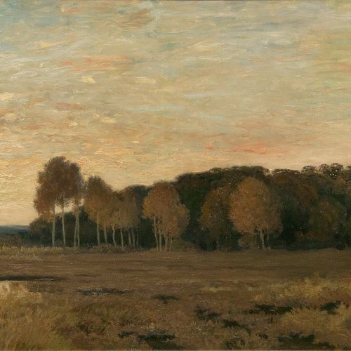 Hans am Ende (Trier 1864 - Stettin 1918). Evening Mood in the Moor. Olio/tela, 1&hellip;