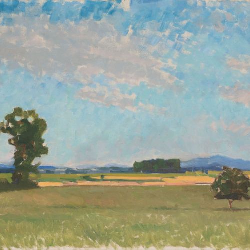 Franz Bunke (Schwaan 1857 - Weimar 1939). Summer Landscape. 1937. Huile/toile. 6&hellip;