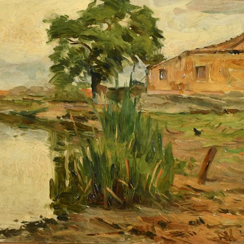 Null Early 20th Century French School. A Riverside Chalet, Oil on Board, Indisti&hellip;