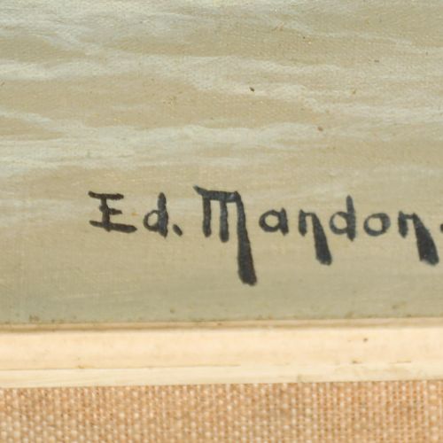 Null Edouard Mandon (1885-1977) Français. Vagues roulantes, huile sur toile, sig&hellip;