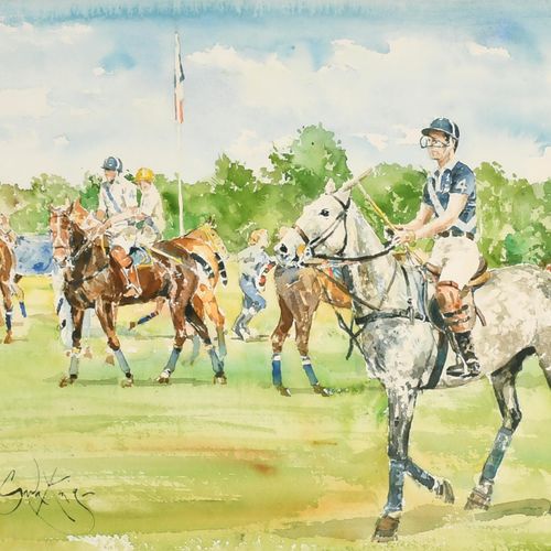 Null Gordon King (1939- ) Britisch. "Competing for the Veuve Clicquot Gold Cup a&hellip;