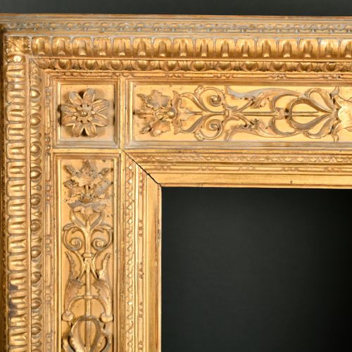 Null 19th Century Italian School. A Carved Giltwood Cassetta Frame, rebate 21.25&hellip;