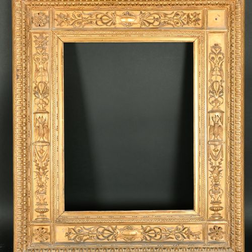 Null 19th Century Italian School. A Carved Giltwood Cassetta Frame, rebate 21.25&hellip;