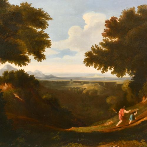 Null Manière de Nicolas Poussin (1594-1665) français. Figures dans un paysage cl&hellip;