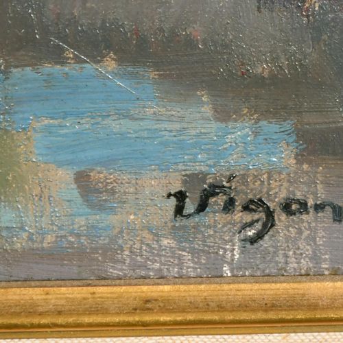 Null 维刚（20世纪） 法国。卖花人》，油画，签名，24" x 20" (61 x 50.8cm)