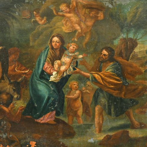 Null Escuela italiana del siglo XVIII. Virgen con el Niño, óleo sobre tabla, sin&hellip;
