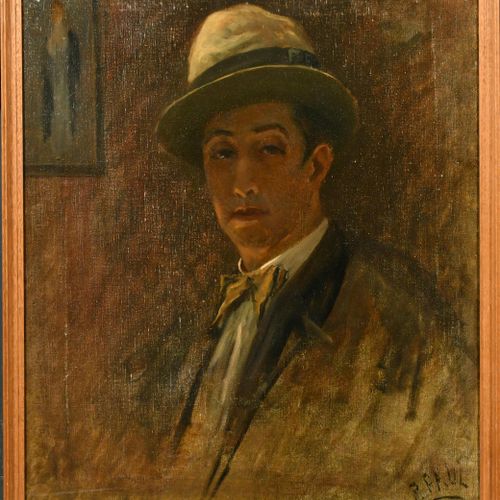Null Paul (Paul) Politachi (1865-1937), inglese. Autoritratto, olio su tela, fir&hellip;