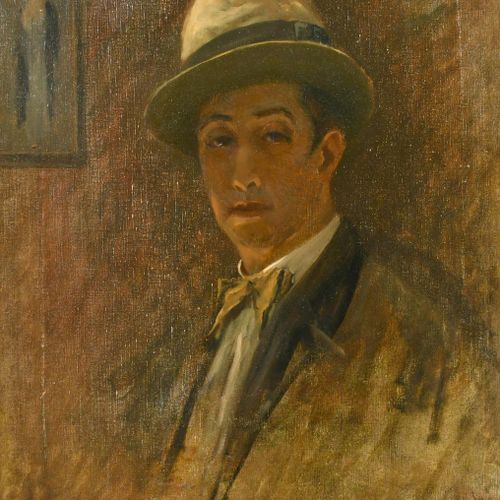 Null Paul (Paul) Politachi (1865-1937) Britannique. Autoportrait, Huile sur toil&hellip;