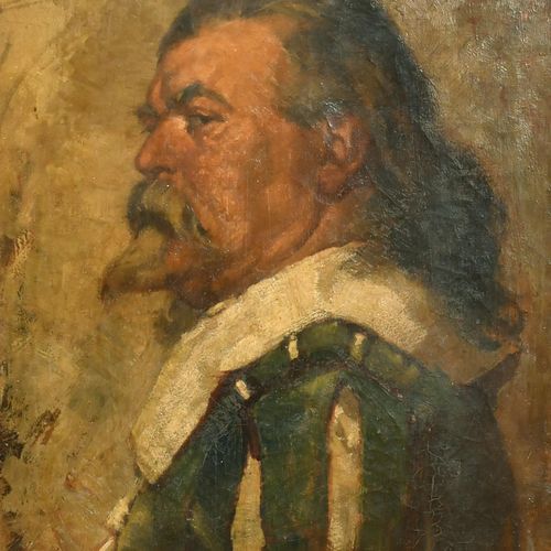 Null 19th Century English School. Head of a Cavalier, Oil on canvas, 20" x 15.75&hellip;