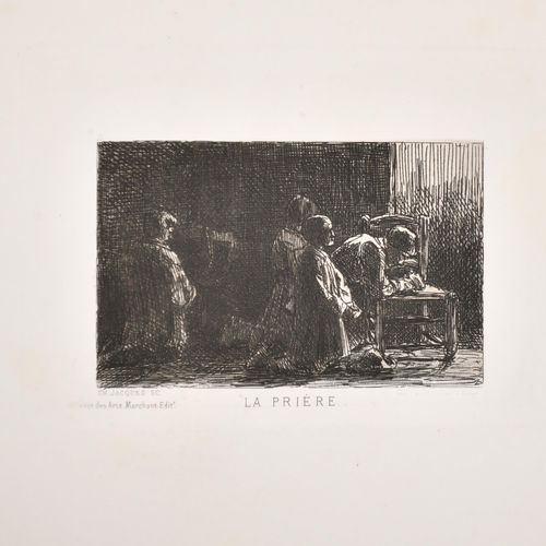 Null After Charles Jacque (1813-1894) French. Shepherd and his Flock, Etching, 6&hellip;