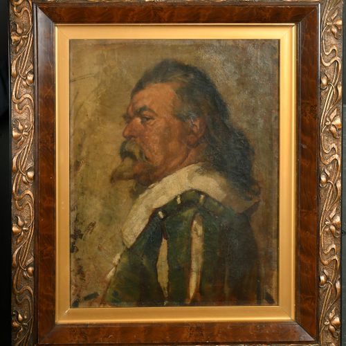 Null 19th Century English School. Head of a Cavalier, Oil on canvas, 20" x 15.75&hellip;