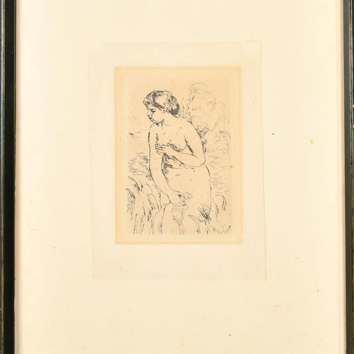 Null 在奥古斯特-雷诺阿(1841-1919)之后，法国。"Baigneuse Debout"，蚀刻版，刻有字样，6.75" x 4" (17.2 x 10&hellip;