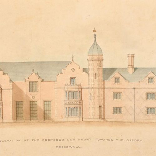 Null Sydney Smirke (1797-1877) Británico. "Elevation of the Proposed new Front t&hellip;