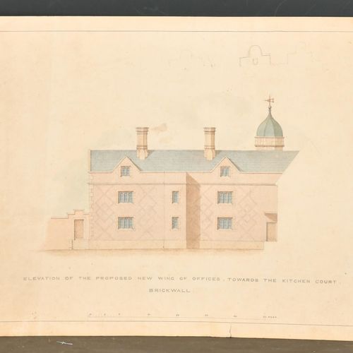 Null Sydney Smirke (1797-1877) Británico. "Elevation of the Proposed new Front t&hellip;