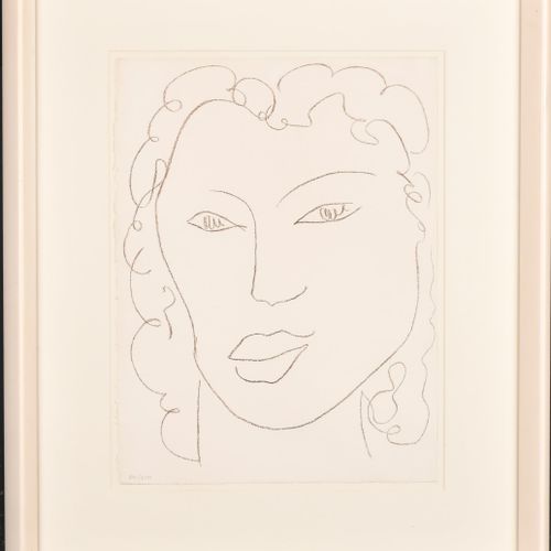 Null Dopo Henri Matisse (1869-1954) francese. "Testa di donna", litografia, nume&hellip;
