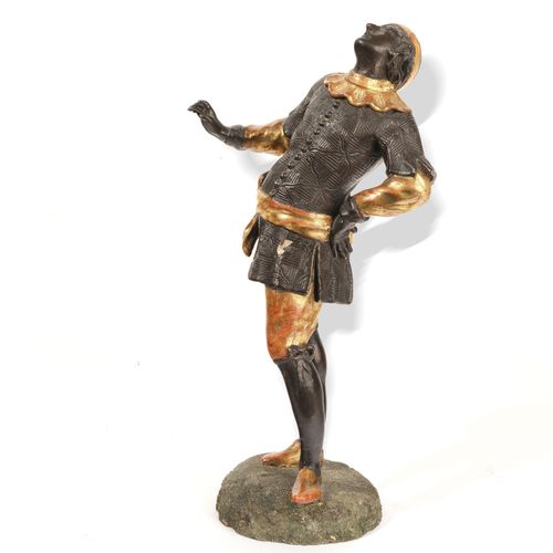 Null 巴洛克锯钟


南德


18世纪


一个杂耍者或表演者在他的额头上平衡一个锯钟





艺术家：软木雕刻，黑色多色和鎏金


钟表：铜质锯钟，带&hellip;