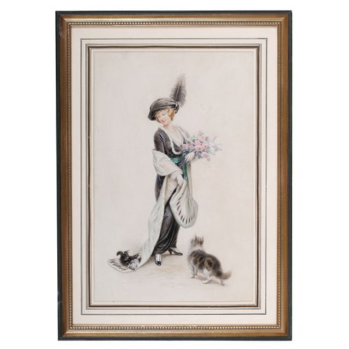 Null 莱昂内尔-佩罗


巴黎 1871 - ?


"玫瑰花束"


纸上水彩画


36 x 23厘米，带框架47.5 x 34厘米


左手边有签名。