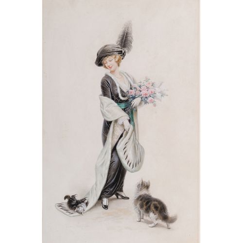 Null 莱昂内尔-佩罗


巴黎 1871 - ?


"玫瑰花束"


纸上水彩画


36 x 23厘米，带框架47.5 x 34厘米


左手边有签名。