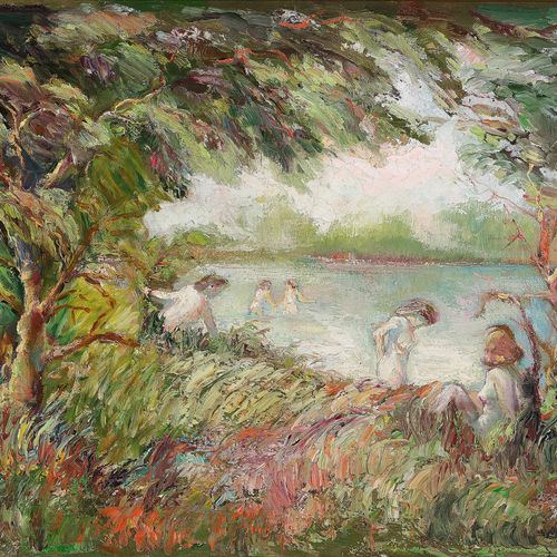 Null Unknown impressionist


"Bathing delights"


Oil on Canvas


47 x 61 cm, wi&hellip;