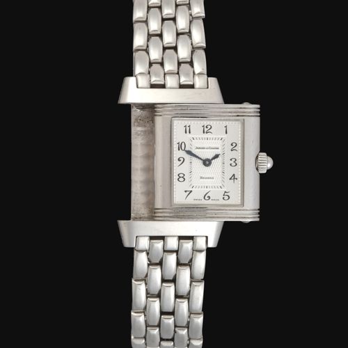 Null Jaeger LeCoultre: A Lady's Stainless Steel Diamond Set Reverso Wristwatch s&hellip;