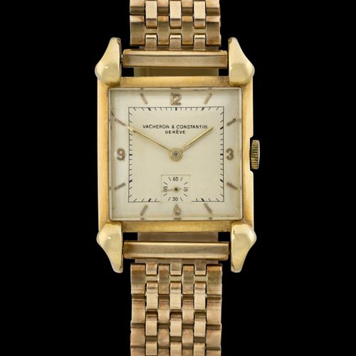 Null Vacheron & Constantin: An 18 Carat Gold Square Shaped Wristwatch signed Vac&hellip;