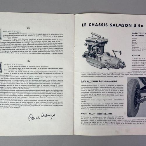 Null Catalogue de la société des moteurs SALMSON sur le véhicule SALMSON S4D dan&hellip;