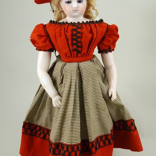 A rare and important E.Barrois bisque shoulder head fashion doll in her original&hellip;