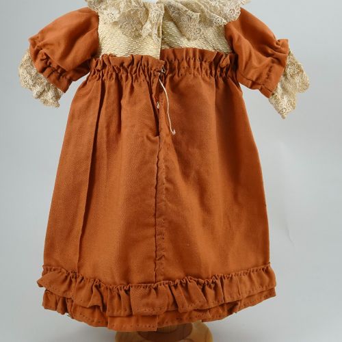 A brown cotton dolls dress for French Bebe, circa 1890, A brown cotton dolls dre&hellip;