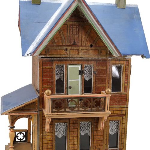A Moritz Gottschalk model 3581 blue roof dolls house, German circa 1910, A Morit&hellip;