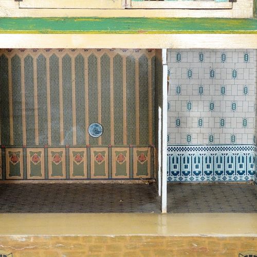 An unusual ‘Moko’ painted wooden dolls house, German 1920s, An unusual ‘Moko’ pa&hellip;