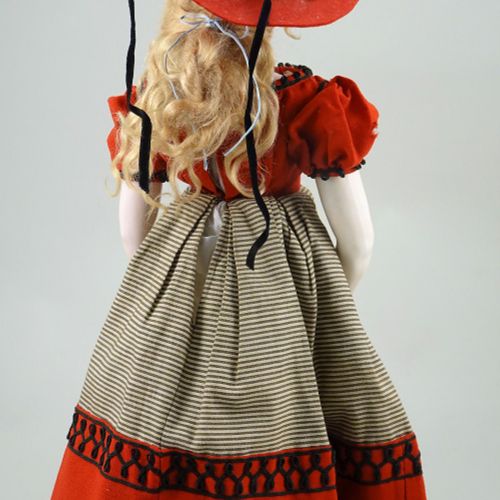 A rare and important E.Barrois bisque shoulder head fashion doll in her original&hellip;