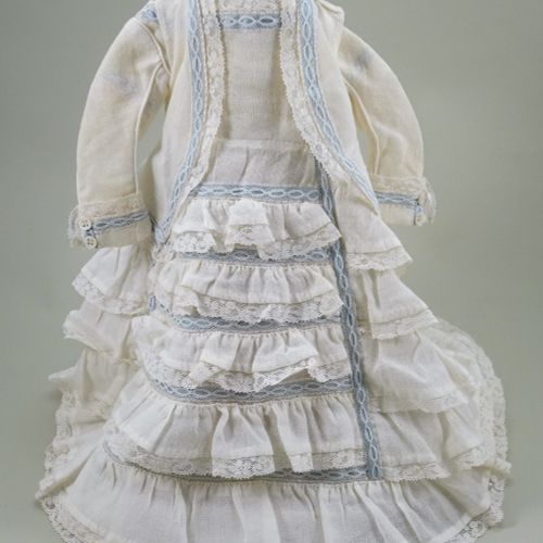 A beautiful 1870s style cream cotton French fashion dolls dress and jacket, A be&hellip;