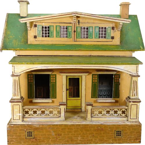 An unusual ‘Moko’ painted wooden dolls house, German 1920s, An unusual ‘Moko’ pa&hellip;