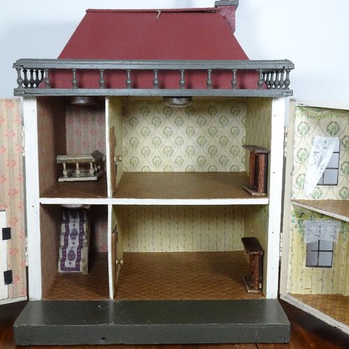 A G & J Lines painted wooden dolls house, circa 1910, A G & J Lines painted wood&hellip;