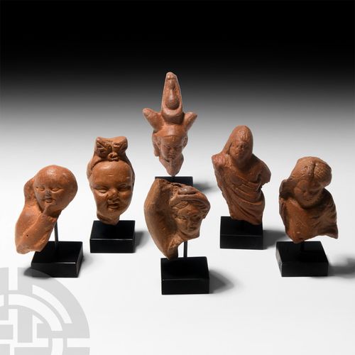 Null Collection de têtes romaines en terre cuite. 1er siècle avant J.-C. - 2ème &hellip;
