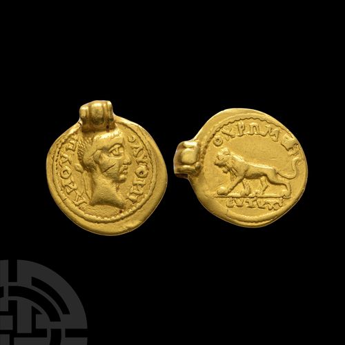 Null Pre-Viking Gold Quinarius Coin Pendant. 5th-7th century A.D. A gold coin pe&hellip;