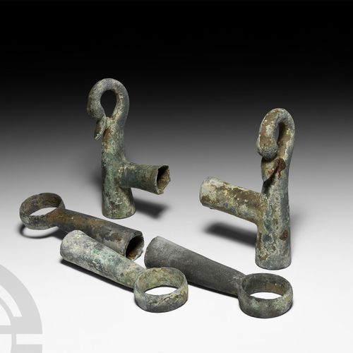 Null Roman Chair Fittings with Swan Heads. 1st-2nd century A.D. A group of five &hellip;