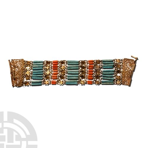 Null Perline di mummia egiziana in bracciale. Periodo tolemaico, 332-30 a.C. E s&hellip;