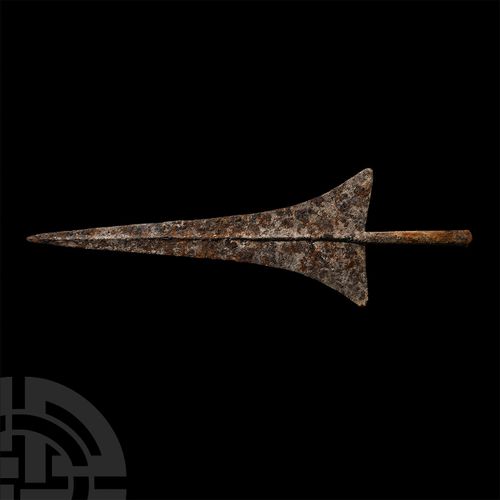 Null Very Large Parthian Socketted Standard Spearhead. 2nd-3rd century A.D. A ma&hellip;