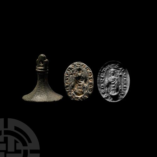Null Matrice de sceau ovale médiéval St Margaret. XIVe siècle après J.-C. Matric&hellip;